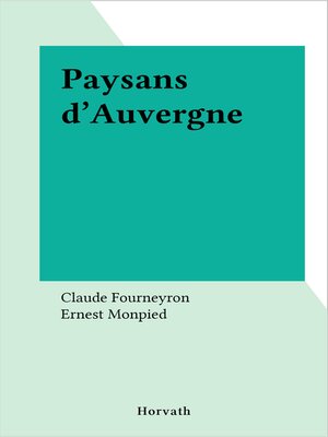 cover image of Paysans d'Auvergne